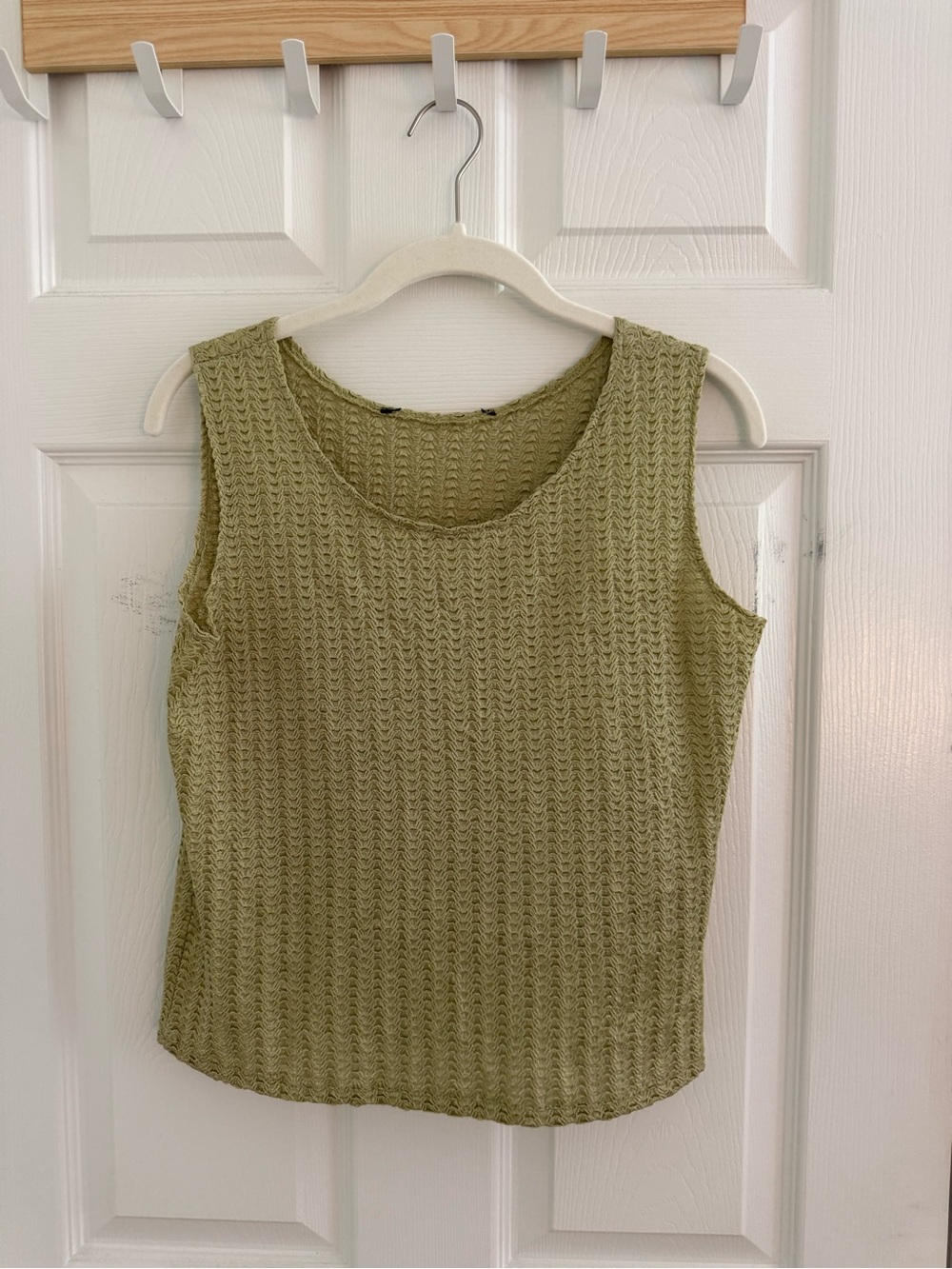 Olive Green Rouched Sleeveless Tank Top